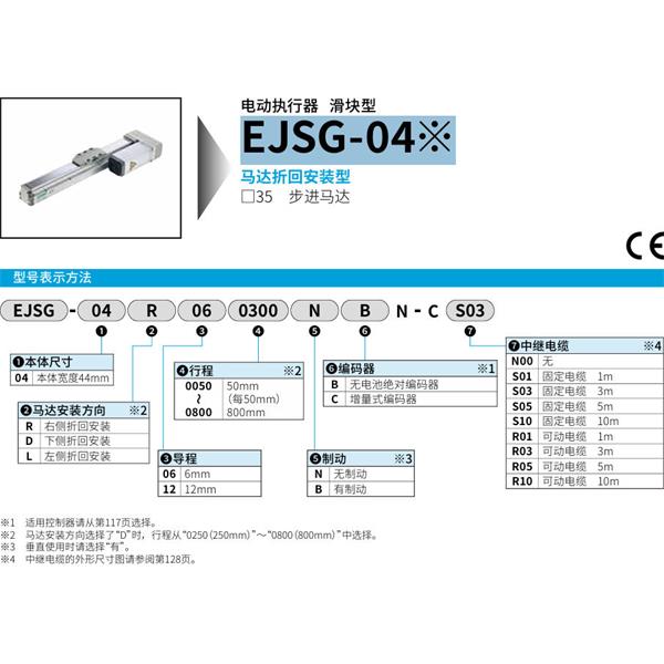 CKD喜开理电动执行器（无马达型）滑块型EJSG-04E12L0800BCN-CN00