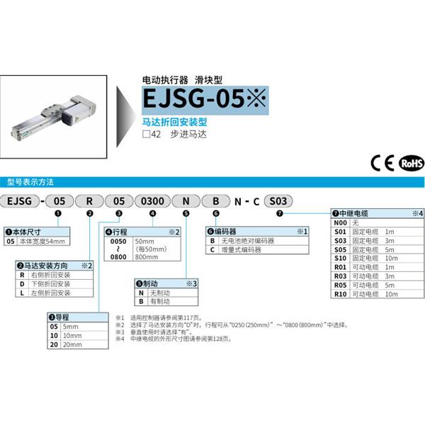 CKD喜开理电动执行器（无马达型）滑块型EJSG-05R050050NBN-CR01