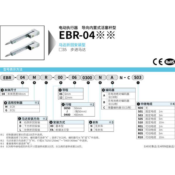 CKD喜开理电动执行器导向内置式活塞杆型EBR-04ML-00-120050NAN