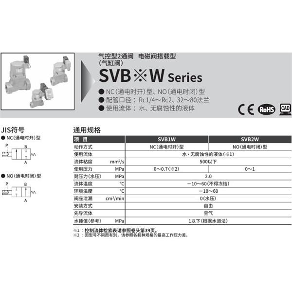 CKD喜开理气控型2通阀（气缸阀）SVB2W-50A-02CS-AC100V
