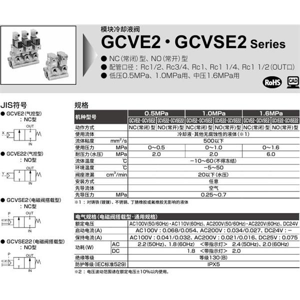 CKD喜开理气控式2通阀（冷却液阀)GCVE22-5-40A-16-B