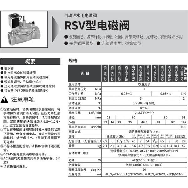 CKD喜开理自动洒水用树脂制电磁阀RSV-80A-210K-P-AC200V