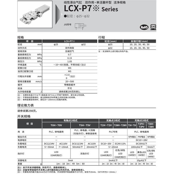 CKD喜开理线性滑台气缸LCX-25-30-S5EP72