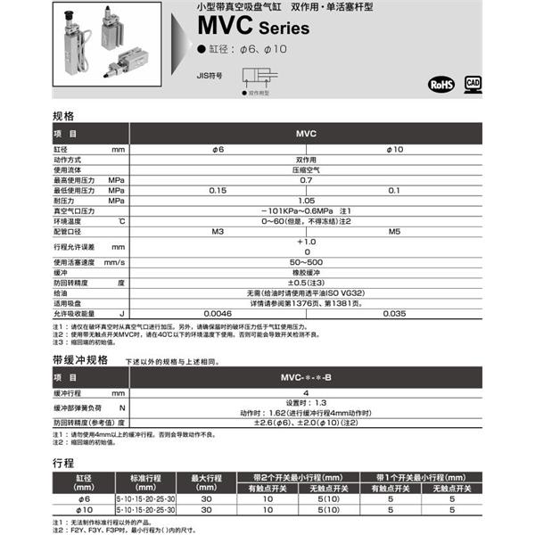 CKD喜开理高速型气缸MVC-6-30-F2V-R-P2A-B