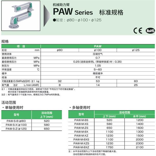 CKD喜开理机械助力臂PAW-MB-XZ-U