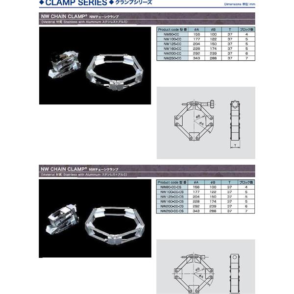日本ADVANTEC爱德万泰克CLAMPSERIES链式真空卡箍NW100-CC-CS
